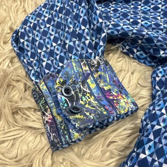 Robert Graham Octavian Classic Fit Button Down Shirt - Blue XL - Picture 10 of 11